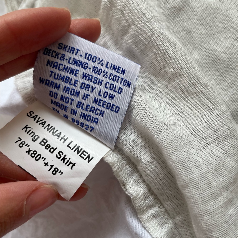 Pine Cone Hill Savannah Linen Bed Skirt KING Size 78”x80” - Picture 4 of 4